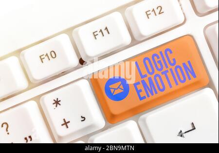 Conceptual la scrittura a mano che illustra la logica di emozione. Concetto significato sensazioni sgradevoli rivolta al Self rispetto mente ragionevole Foto Stock