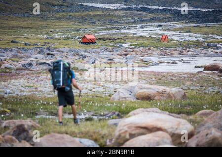 Akshayak Pass - © Christopher Kimmel 2019. Per l'uso da parte di Mammut Nord America solo con il credito: 'Christopher Kimmel / Alpine Edge Photography' Instagra Foto Stock