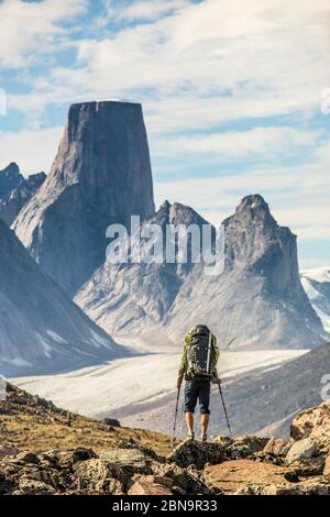 Akshayak Pass - © Christopher Kimmel 2019. Per l'uso da parte di Mammut Nord America solo con il credito: 'Christopher Kimmel / Alpine Edge Photography' Instagra Foto Stock