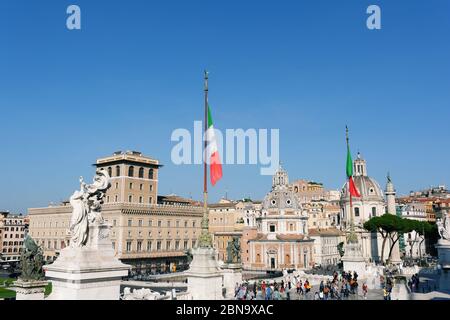 Piazza Venezia, Roma, Italia Foto Stock