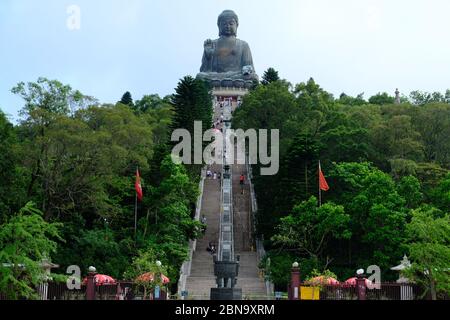 Hong Kong Cina - scale per Tian Tan Buddha Foto Stock