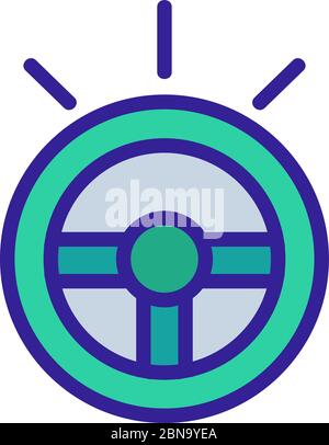illustrazione del profilo vettoriale dell'icona del rumore di avvertimento sul volante Illustrazione Vettoriale