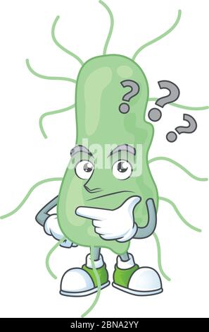 mascot design concetto di salmonella con gesto confusibile Illustrazione Vettoriale