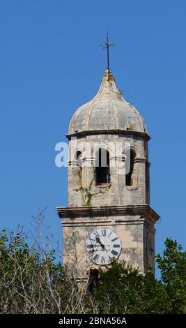 Il campanile della Chiesa di San Nicola a Cavtat, Croazia. Foto Stock