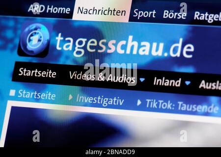 Tagesschau.de Sito Web, Notizie, Notizie sul giorno, visualizzazione, primo piano Foto Stock