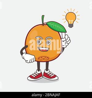 Un'illustrazione del carattere mascotte cartone animato Navel Orange ottenere un'idea Illustrazione Vettoriale