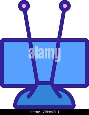 antenne amplificatori progettate specificamente per l'illustrazione vettoriale delle icone della televisione digitale Illustrazione Vettoriale
