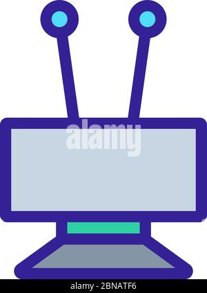 immagine vettoriale dell'icona dell'antenna hdtv Illustrazione Vettoriale