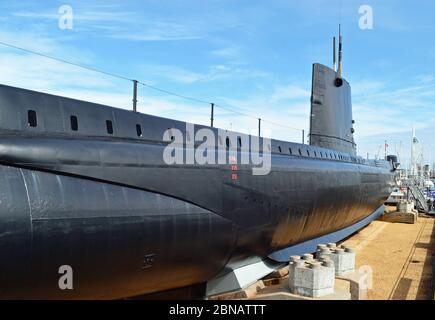 HMS Alliance al Royal Navy Submarine Museum, Gosport, Hampshire, Regno Unito. Parte del porto storico di Portsmouth. Foto Stock