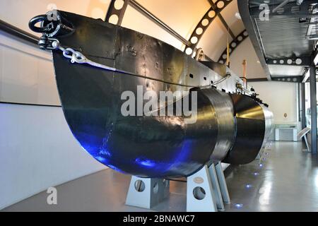 Sottomarino Royal Navy HMS X24 al Royal Navy Submarine Museum, Gosport, Hampshire, Regno Unito. Parte del porto storico di Portsmouth. Foto Stock