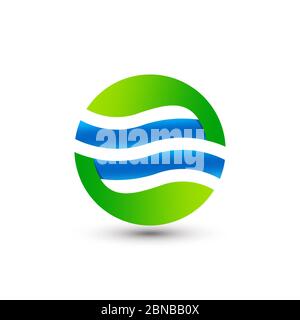 Awesome Abstract gradiente foglie acqua Azienda Logo moderno Design modello vettoriale Premium Foto Stock