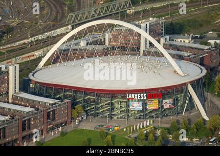 , terreni della Lanxess Arena su Willy-Brandt-Platz, 21.09.2017, vista aerea, Germania, Nord Reno-Westfalia, Colonia Foto Stock