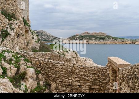 Incredibile scatto del Château d'If visto dal Frioul Isole di Marsiglia Foto Stock