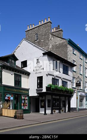 YE Olde Fleece Inn, Highgate, Kendal, Cumbria, Inghilterra, Regno Unito, Europa. Foto Stock