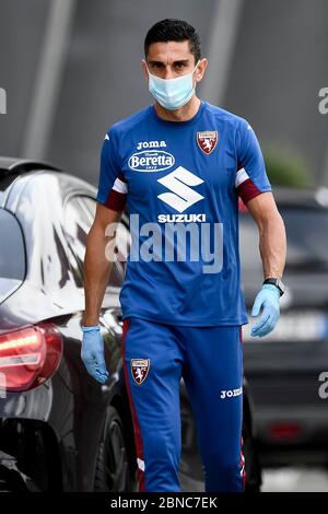 Torino, Italia. 14 maggio 2020. TORINO - 14 maggio 2020: Moreno Longo, allenatore del Torino FC, arriva allo stadio Filadelfia per sessioni di allenamento individuali con maschera protettiva. (Foto di Nicolò campo/Sipa USA) Credit: Sipa USA/Alamy Live News Foto Stock