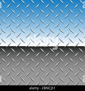 Immagine vettoriale realistica cromata 3D Diamond Plate Metal background Illustrazione Vettoriale