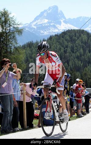 Massimo Codol di acqua & Sapone durante il Tour d'Italie San Vigilio di Mearebbe – Plan de Corones (12.9 km) il 25 Maggio 2010 in Plan de Corones ,Italie - Foto Laurent Lairys / DPPI Foto Stock