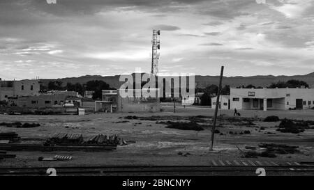 Il tramonto cade su Green River, Utah Foto Stock