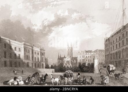 Southwark Church, Southwark, Londra, Inghilterra, XIX secolo. Dalla storia di Londra: Illustrato dalle viste a Londra e a Westminster, pubblicato intorno al 1838. Foto Stock