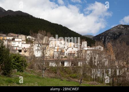 Fontegreca (Italia) - Fontegreca e la sua Cipresseta costituiscono una vera oasi di pace nell'alta Caserta, ai confini della Campania Foto Stock