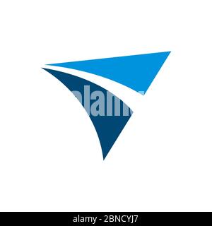 Disegno grafico modello Logo astratto Triangolo Swoosh colorato. EPS vettoriale 10. Foto Stock