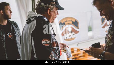 115esima festa della motocicletta Harley Davidson a Kiev Foto Stock