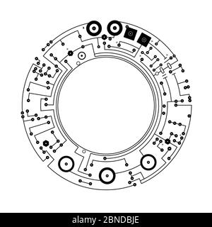 Schema - schema del circuito elettronico - disegno grafico dei componenti elettronici Foto Stock