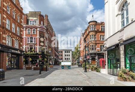 Empty Streets in Covent Garden durante la Lockdown 2020 Londra UK Foto Stock