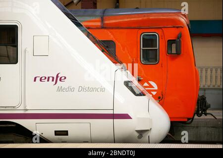 Circolazioni ferroviarie nella rete ferroviaria spagnola Foto Stock