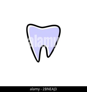 Logo astratto dei denti, concetto di design lineare, isolato su sfondo bianco. Illustrazione Vettoriale