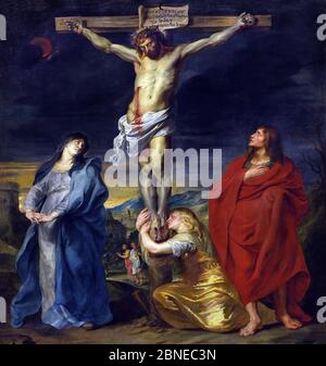 Cristo sulla Croce, la Vergine, San Giovanni e Santa Maria Maddalena 1617-1619 di PETER PAUL RUBENS (1577-1640) Belgio fiammingo Foto Stock