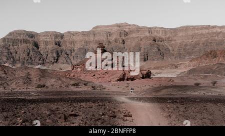 Bella vista delle formazioni rocciose catturate nel Parco di Timna, Eilat in Israele Foto Stock