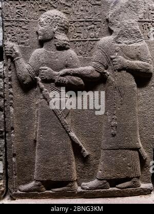 Primo piano di Hittite monumentale rilievo scolpito in pietra ortostatica Di contrafforte reale Foto Stock