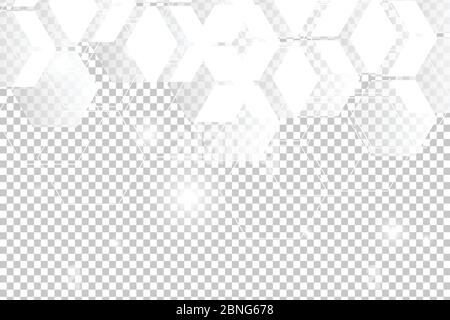 Astratto Bianco geometrico Hexagon tecnologia background.Vector illustrazione Illustrazione Vettoriale