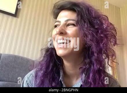 MIGLIORE QUALITÀ DISPONIBILE Video immagine di acquisizione di American Stevie Boebi che aveva pianificato di viaggiare in Europa ma ha finito in quarantena a Blackpool a causa del focolaio di coronavirus. Foto Stock