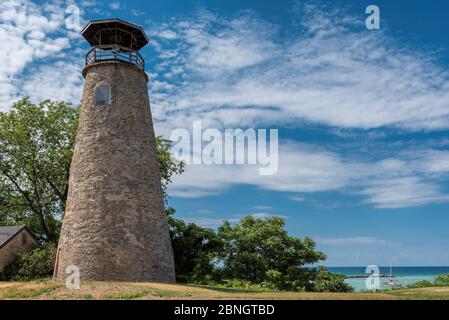 Faro di Barcellona sul lago Erie Foto Stock