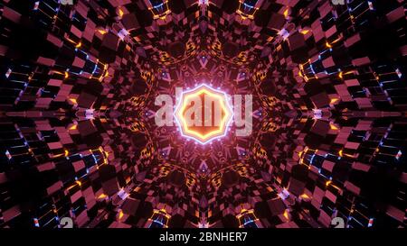 Illustrazione astratta del rendering 3d con forme geometriche Foto Stock