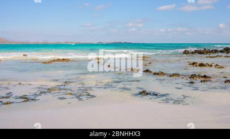 Fuerteventura settentrionale, spiaggia di Corralejo Foto Stock