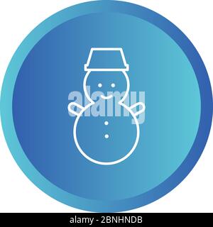 Bella icona Snowman Line Vector Illustrazione Vettoriale