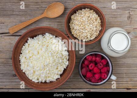 daisy, low grasso, senza grassi, organico, ricetta, cagliata, secca, proteine, colazione Foto Stock