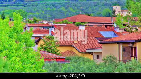 Tetti tradizionali in Italia vicino Firenze Foto Stock