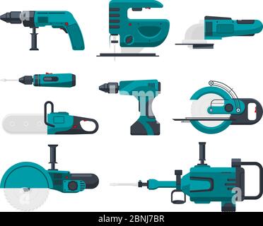 Illustrazioni vettoriali di attrezzi per costruzioni elettriche Illustrazione Vettoriale