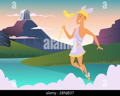 Hermes. Dio greco del commercio Illustrazione Vettoriale
