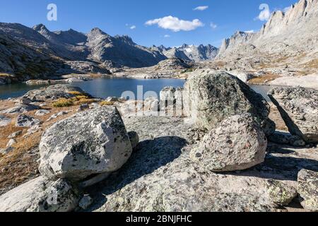 Titcomb nel bacino del fiume del vento gamma, Bridger deserto, Bridger National Forest, Wyoming negli Stati Uniti. Settembre 2015. Foto Stock