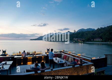 Malesia, Malaisie, île, Insel, isola, Langkawi, Malacca, plage, Strand, spiaggia, Hôtel, hotel, Hotel, bar, Bar Foto Stock