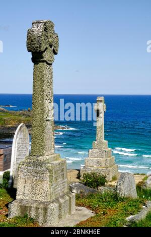 Lapidi nel cimitero di San Ives Foto Stock