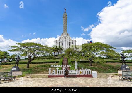 Caraibi, grandi Antille, Repubblica Dominicana, Santiago, vista del monumento a los Héroes de la Restauración Foto Stock