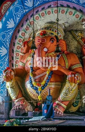 04 Mar 2016 Ganpati Idol conosciuto come Dholya Ganapati, Wai Maharashtra India Foto Stock