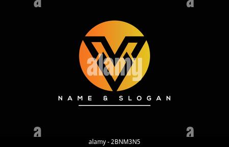 Lettera astratta V, monogramma con logo VV Illustrazione Vettoriale