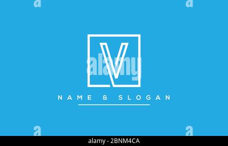 Lettera astratta V, monogramma con logo VV Illustrazione Vettoriale